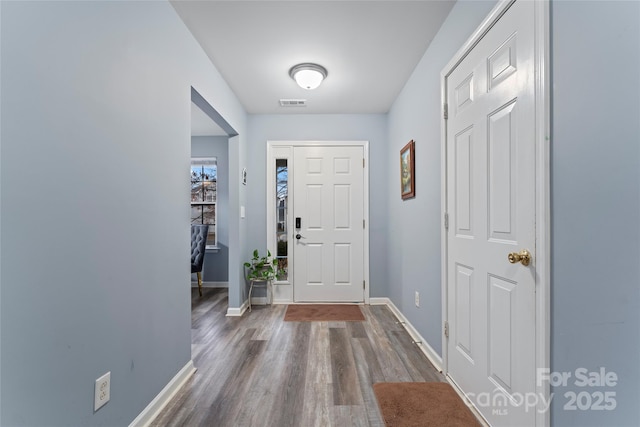 entryway featuring wood-type flooring