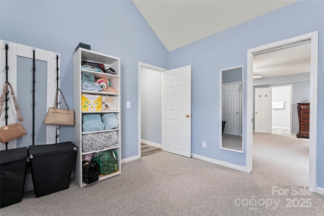 interior space featuring lofted ceiling