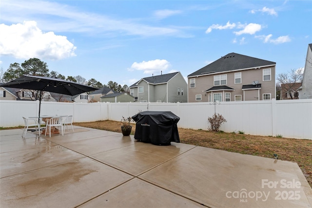 view of patio featuring grilling area