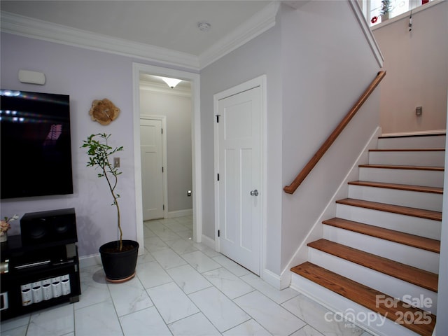 entrance foyer with crown molding