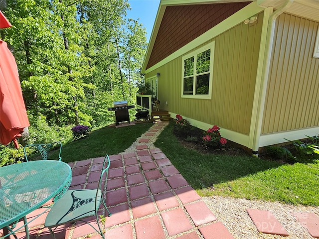 view of patio / terrace featuring a grill