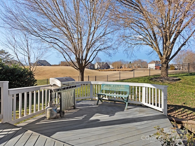 deck with area for grilling