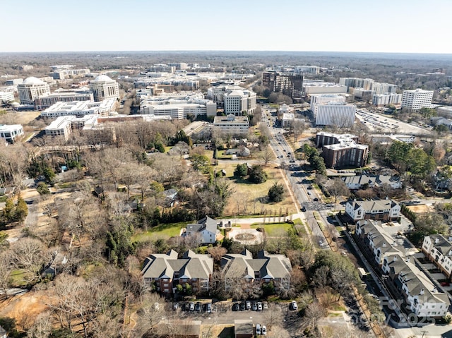 birds eye view of property featuring a city view