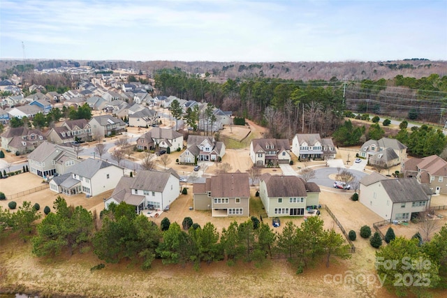 aerial view with a residential view