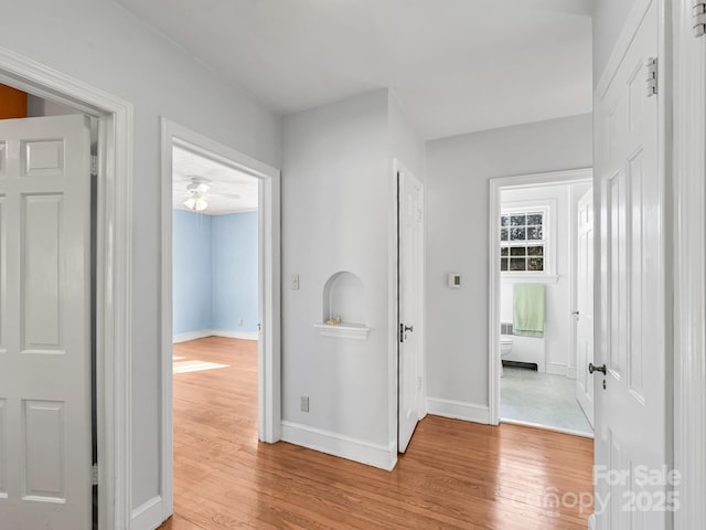 hall featuring light hardwood / wood-style floors