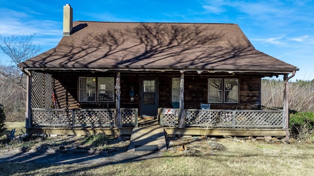 view of front of home featuring covered porch