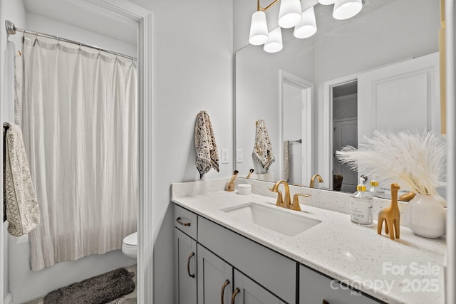 bathroom with toilet and vanity