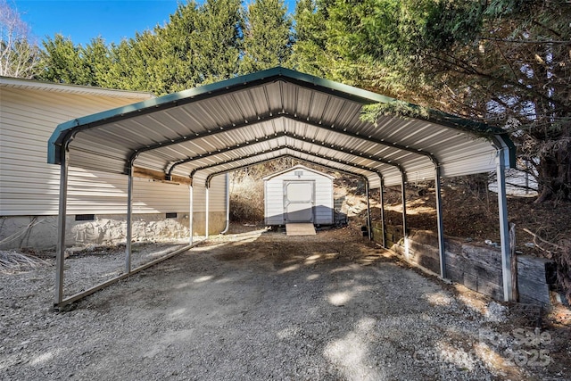 view of car parking with a carport