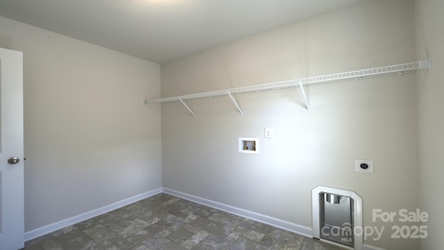 clothes washing area featuring washer hookup and hookup for an electric dryer