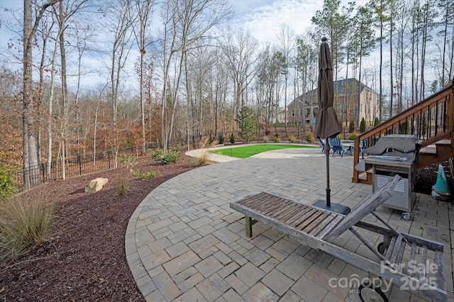 view of patio featuring grilling area