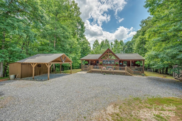 surrounding community with a wooden deck