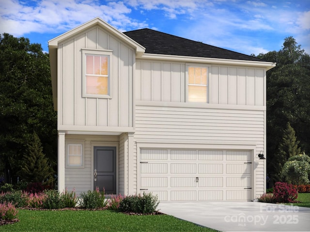 view of front of home with a garage