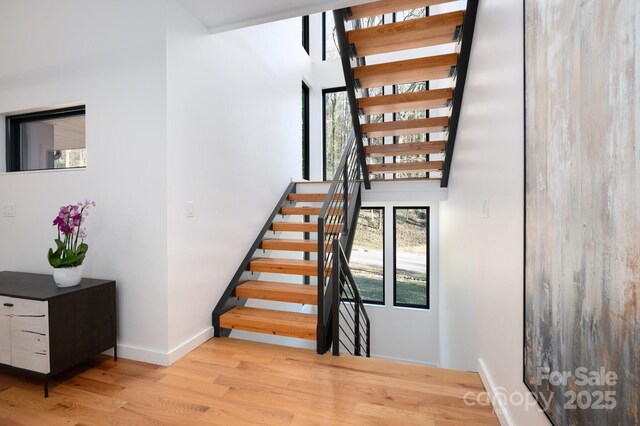 22 Innsbrook Rd, Asheville, NC 28804 - stairway featuring hardwood / wood-style flooring and plenty of natural light
