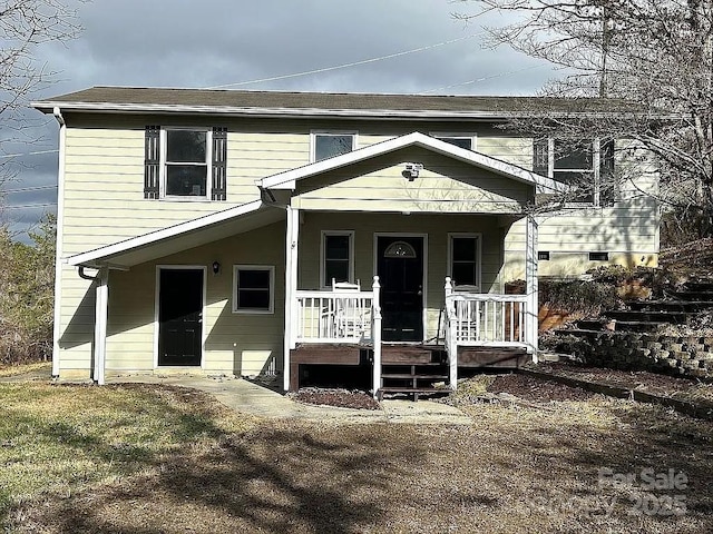 view of front of property with covered porch