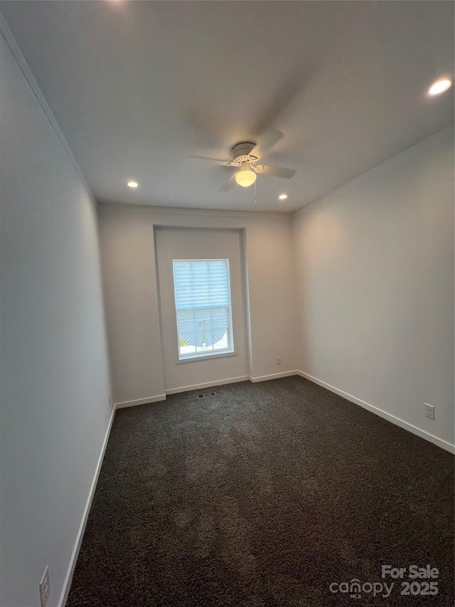 819 Wellwood Ave, Statesville, NC 28677 - spare room featuring a ceiling fan, recessed lighting, and baseboards