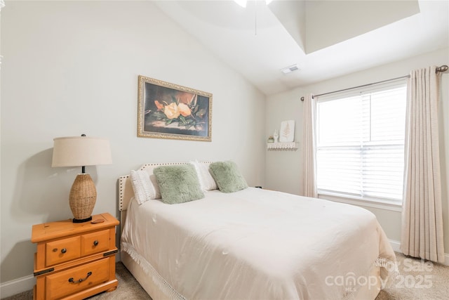 bedroom featuring light colored carpet