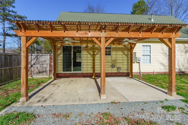 view of patio / terrace with ceiling fan