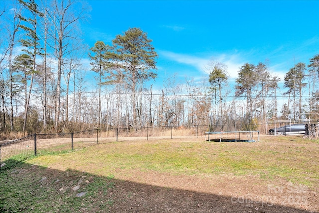 view of yard featuring a trampoline