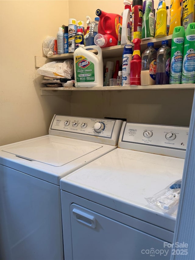 laundry area featuring washer and clothes dryer