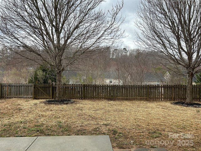 view of yard featuring fence private yard