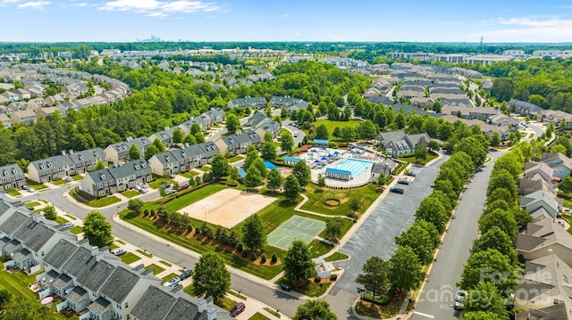 aerial view with a residential view