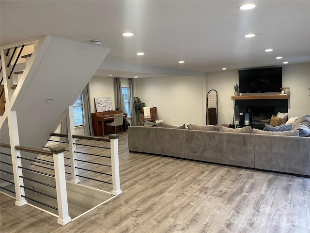 living room featuring hardwood / wood-style flooring