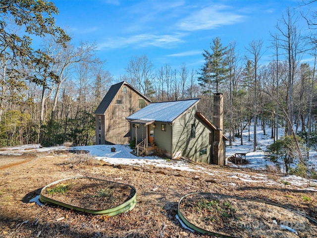 view of snowy exterior