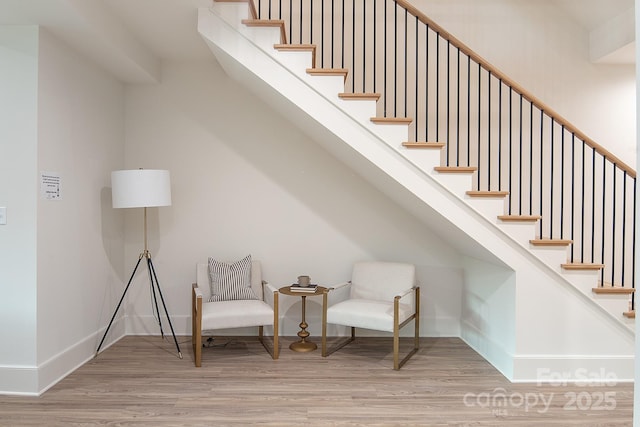 1214 S Kings Dr Unit A, Charlotte, NC 28207 - staircase with wood finished floors