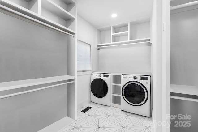 laundry area featuring washer and dryer