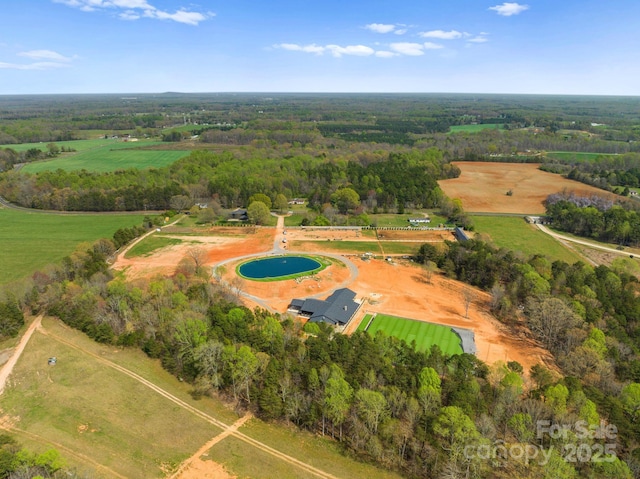 drone / aerial view featuring a rural view