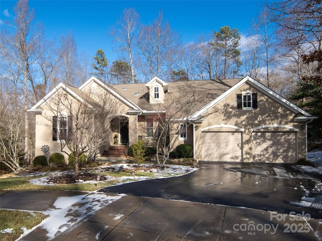 view of front of house with a garage