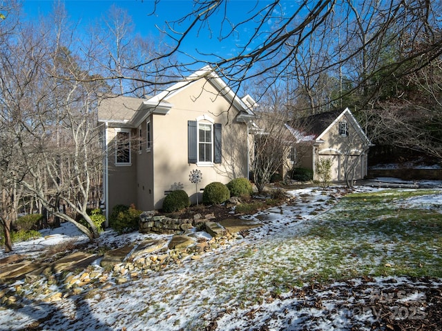 view of snow covered exterior