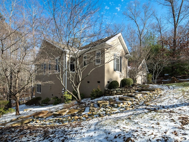 view of snowy exterior