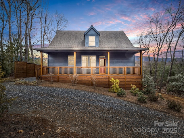 view of front of house featuring covered porch