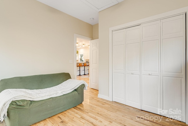 sitting room with light wood-type flooring