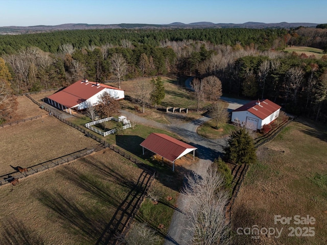 bird's eye view featuring a rural view