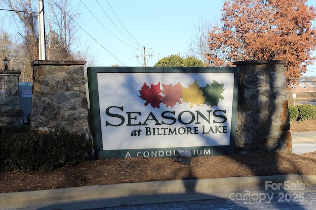 view of community sign