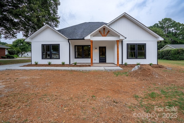 modern farmhouse with covered porch