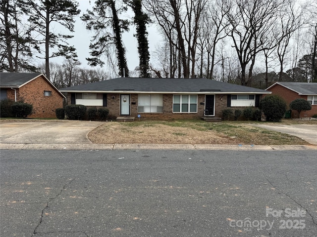 view of single story home