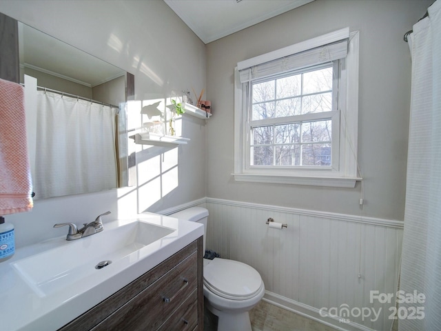 bathroom with toilet and vanity