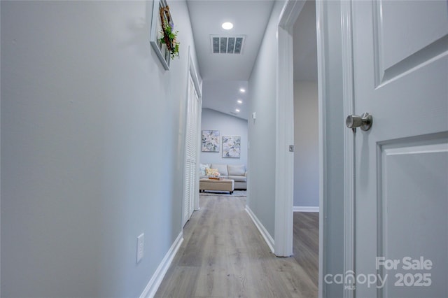 hall featuring light hardwood / wood-style flooring