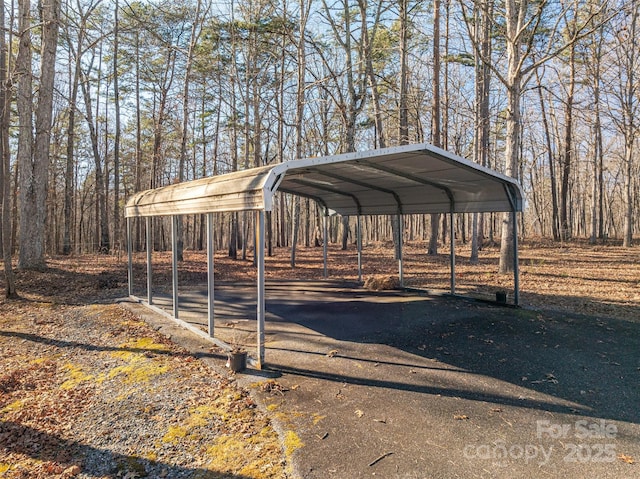 view of parking featuring a carport