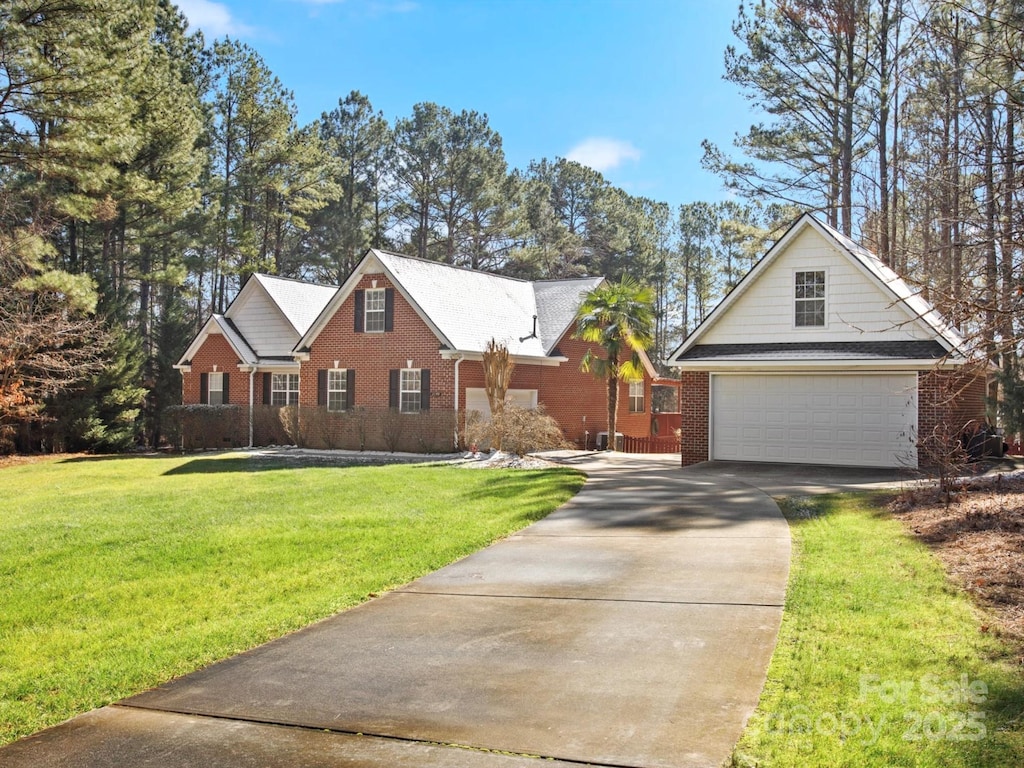 view of property with a front lawn