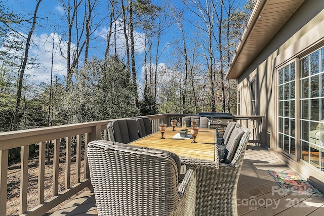 deck featuring grilling area