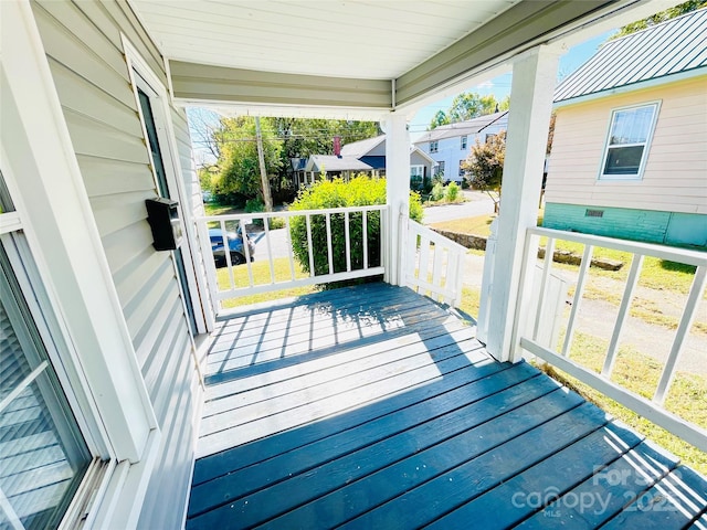 deck with a porch