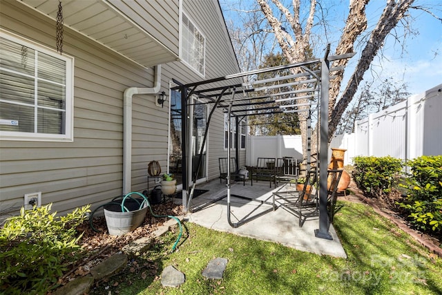 view of patio / terrace with a pergola