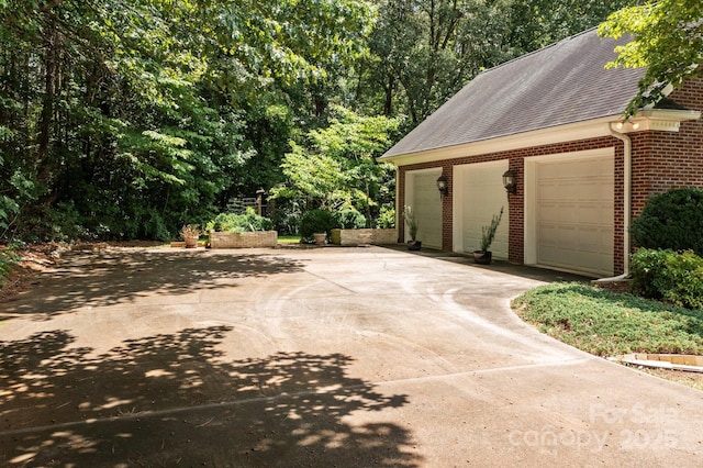 view of garage