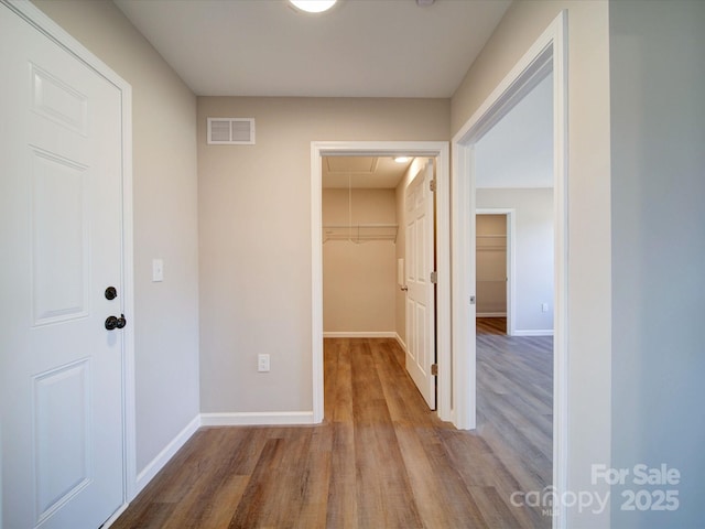 hall featuring light wood-type flooring