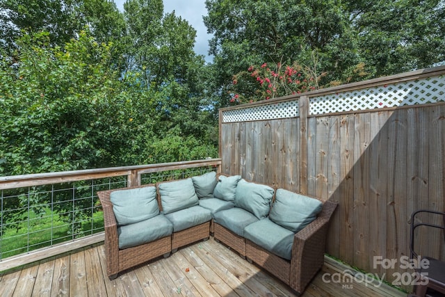 deck featuring an outdoor hangout area