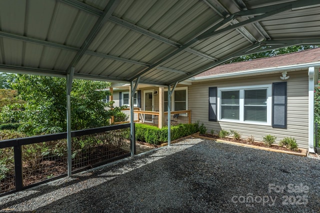 view of patio with a carport